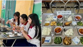 Học sinh trường THPT Trưng Vương nói gì về suất ăn bán trú gần 40 nghìn chỉ lèo tèo vài viên thịt?