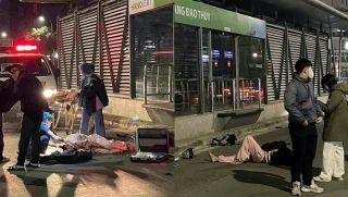 Hiện trường tai nạn gần nhà chờ BRT rạng sáng 1/1, người đi xe máy bất tỉnh giữa đường