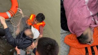 Hiện trường hỗn loạn cứu vớt người đàn ông nhảy cầu Vĩnh Tuy, Hà Nội giữa thời tiết giá rét