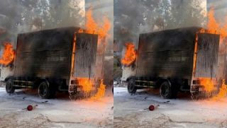 Gia Lai: Xe tải chở xăng dầu bốc cháy dữ dội ngay trong khuôn viên cây xăng