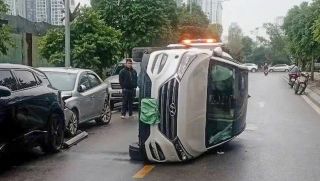 Nữ tài xế lái Tucson gây va chạm liên hoàn khiến ô tô lật nghiêng ở Hà Nội: Cách xử lý không ngờ của các bên liên quan?