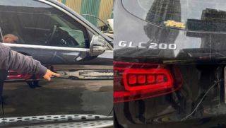 Công an vào cuộc xử lý vụ đỗ xe vỉa hè Hà Nội, Mercedes GLC200 bị đập phá, thiệt hại gần 120 triệu đồng