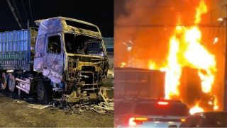 Container bốc cháy sau va chạm với xe máy, bé trai 6 tuổi bị mắc kẹt, hé lộ tình hình các nạn nhân