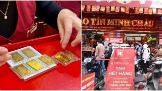 Giá vàng liên tục lập đỉnh lỉnh sử, nhiều người choáng vì khung cảnh trước các tiệm vàng trên phố Trần Nhân Tông