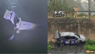 Hiện trường ô tô lao xuống sông Nhuệ, tài xế thoát chết thần kỳ, nguyên nhân nhiều người dễ gặp phải