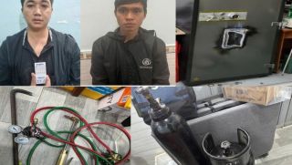 Mang đèn khò, bình gas đột nhập tiệm vàng giữa đêm để phá két sắt, 2 đối tượng bị bắt quả tang