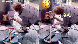 Vợ dùng vợt pickleball của chồng làm củi nấu bánh chưng ăn Tết, CĐM bùng nổ một câu hỏi