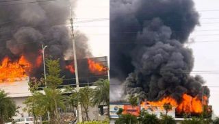 Cận cảnh hiện trường vụ cháy cụm công nghiệp Ninh Bình: Khói đen ngùn ngụt, thiệt hại ra sao?