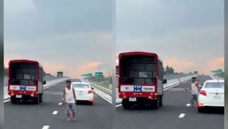 Thực hư clip người đàn ông cầm vật lạ chặn đứng ô tô trên cao tốc Cần Thơ – Cà Mau