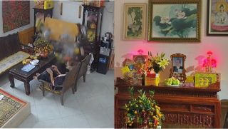 Camera ghi lại cảnh bàn thờ đột ngột đổ sập ngày mùng 1 Tết, gia chủ ngồi ngay dưới thoát nạn thần kỳ