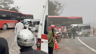 Vụ hai xe khách va chạm mạnh trên Quốc lộ 1 khiến 6 người thương vong: Vợ tài xế xe 44 chỗ tử vong