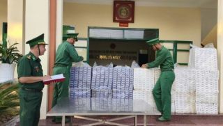 Biên phòng Hà Tiên phát hiện và thu giữ 7.500 bao thuốc lá ngoại không rõ nguồn gốc