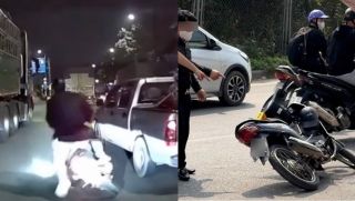 Xe bán tải chèn ngã cả gia đình đi xe máy ở Hà Nội: Có dấu hiệu tội phạm, tài xế có thể bị xử lý thế nào?