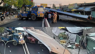 Hiện trường vụ tai nạn giữa xe rác và xe tải tại TP.HCM: Tấm thép 10 tấn rơi tự do, 1 tài xế tử vong