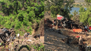 Hiện trường vụ xe khách ở Lâm Đồng lao thẳng xuống vực khiến 3 người tử vong, phương tiện vỡ nát
