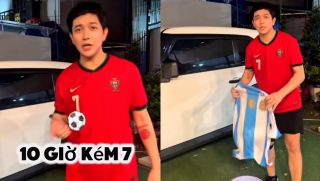 Động thái kỳ lạ của ca sĩ Tim sau khi mặc áo Ronaldo, dùng áo Messi để rửa xe rồi ném xuống đất