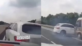 Tranh cãi Mercedes-Benz vượt ẩu trên cao tốc Hà Nội – Hải Phòng và cái kết bị húc văng như bóng