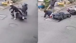 Camera ghi trọn diễn biến vụ người đàn ông đạp vào đầu cô gái sau va chạm giao thông ở TPHCM