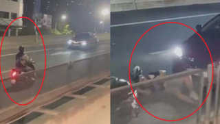 Hà Nội: Xe máy đi ngược chiều đường Vành đai 3 trên cao, cú va chạm khiến nhiều người thót tim