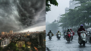 Mây dông 'khổng lồ' áp sát Hà Nội, nhiều khu vực nội thành sắp hứng mưa trong vài giờ tới!