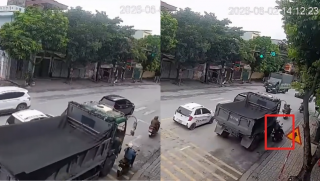Hưng Yên: Xe tải vượt ẩu chèn người phụ nữ tử vong tại chỗ, camera ghi lại diễn biến vụ việc