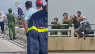 Nghệ An: Danh tính nam thanh niên 18 tuổi say rượu đòi nhảy cầu được công an cứu thành công