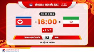 Kết quả bóng đá U20 Triều Tiên vs U20 Iran hôm nay 3/9 - VL U20 châu Á 2027: U20 Việt Nam nhận tin dữ