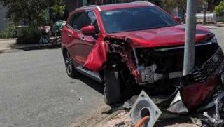 Hiện trường vụ va chạm ô tô và xe máy ở Hưng Yên, một người đàn ông tử vong