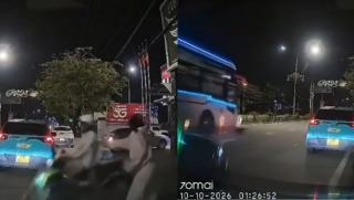 Trích xuất camera vụ người đàn ông lao ra đường sau cãi nhau với bạn gái, bị xe khách tông văng