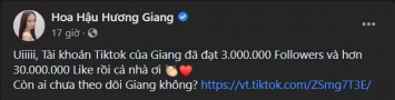 Huong-giang-thong-bao-tai-khoan-tik-tok-dat-3-trieu-follow-cdm-thi-nhau-chuc-mung