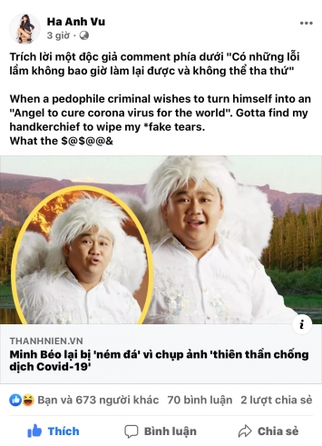Siêu mẫu Hà Anh công khai tẩy chai Minh Béo trên facebook được ...