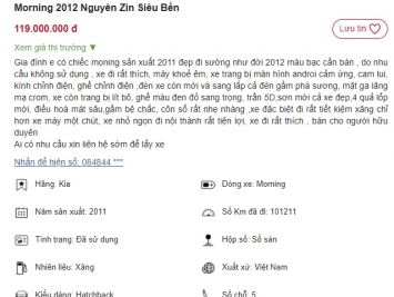 'Bật ngửa' vì chiếc Kia Morning rao bán giá chỉ 119 triệu, rẻ ngang vua xe ga Honda SH 150i mới 2021 ảnh 1