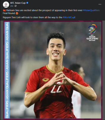 Trước ngày cùng ĐT Việt Nam dự VL World Cup, siêu tiền đạo của HLV Park bất ngờ được AFC vinh danh