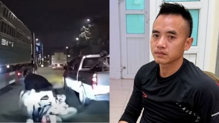 Tài xế bán tải tạt đầu, chèn ngã gia đình 3 người đi xe máy ở Hà Nội đối diện mức phạt cực nặng