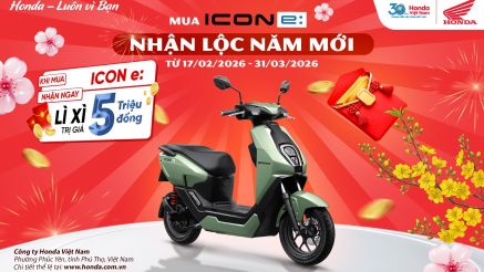 Lì xì đầu xuân, Honda Việt Nam ưu đãi đặc biệt 5 triệu đồng cho xe gắn máy điện Honda ICON e: