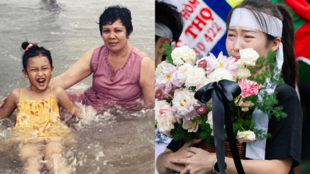 Diễn viên Khả Ngân suy sụp hoàn toàn trong tang lễ bà ngoại: Hình ảnh gục đầu bật khóc đầy xúc động