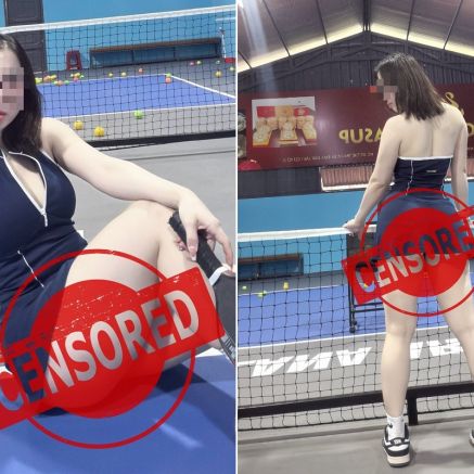 Mặc như không mặc, cô gái khoe trọn vòng 3 trên sân Pickleball khiến người xem đỏ mặt