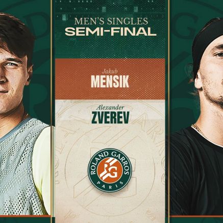 Lịch thi đấu tennis Bán kết Roland Garros 2026 hôm nay 5/6: Jakub Mensík đấu Alexander Zverev