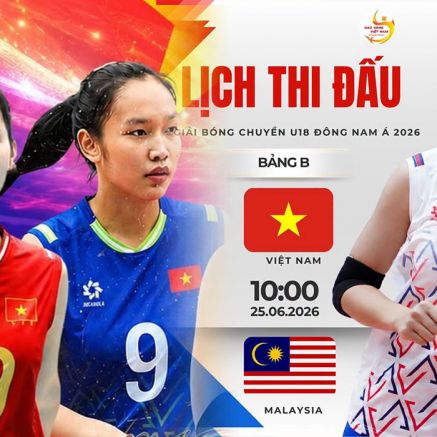 Link xem TRỰC TIẾP bóng chuyền nữ Việt Nam đấu Malaysia- VCK U18 nữ Đông Nam Á 2026