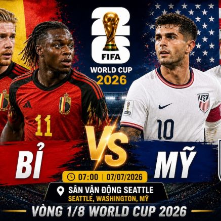 Link xem TRỰC TIẾP bóng đá Mỹ vs Bỉ 07h00 ngày 7/7 - VTV3, VTV6 trực tiếp World Cup 2026 mới nhất
