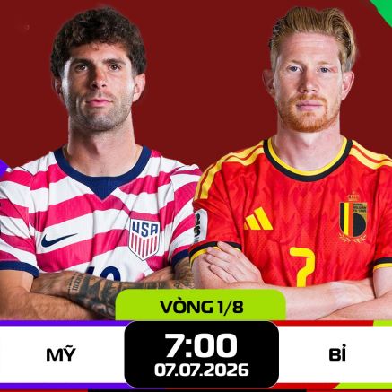 Nhận định bóng đá, dự đoán tỷ số Mỹ vs Bỉ, 7h ngày 7/7 - Vòng 1/8 World Cup 2026: Pulisic tiễn De Bruyne về nước?