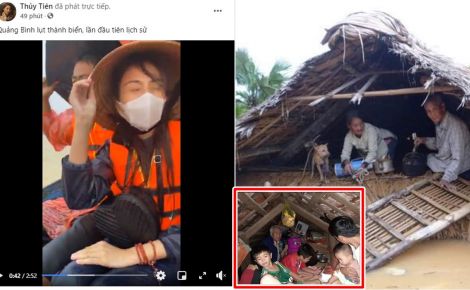 Thủy Tiên xông pha vào vùng lũ Quảng Bình, cứu được em bé và người già, CĐM lo lắng vì sự an toàn