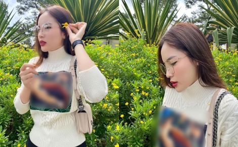 Chân dài từng được Đặng Lê Nguyên Vũ đưa đón mặc đồ có họa tiết phản cảm gây choáng