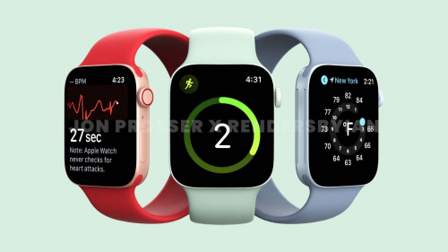 Hé lộ thiết kế giống iPhone 12 của Apple Watch 7