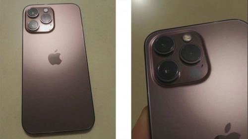 Close-up of iPhone 13 Pro pink version (Rose Gold)