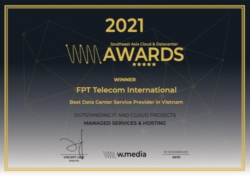FPT International Telecommunication won the award “Top Data Center Service Provider in Vietnam”