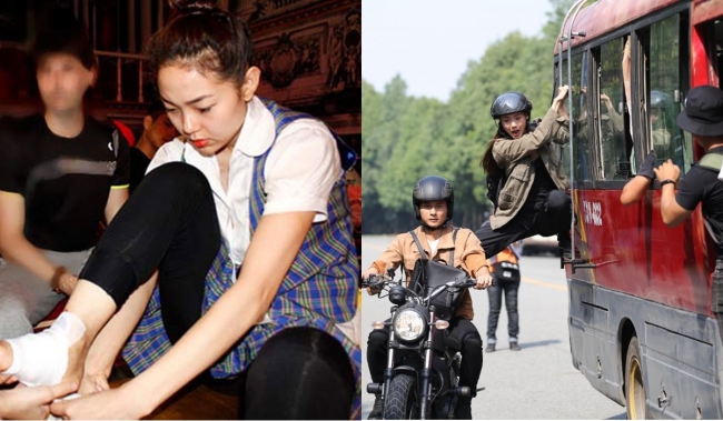 Vừa vướng scandal giật chồng, Minh Hằng lại bầm dập khắp người vì té ngã trong phim 6 tỷ