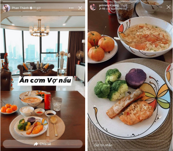 Phan Thành khoe cơm vợ nấu, Primmy Trương cũng âm thầm đăng ảnh trên Instagram