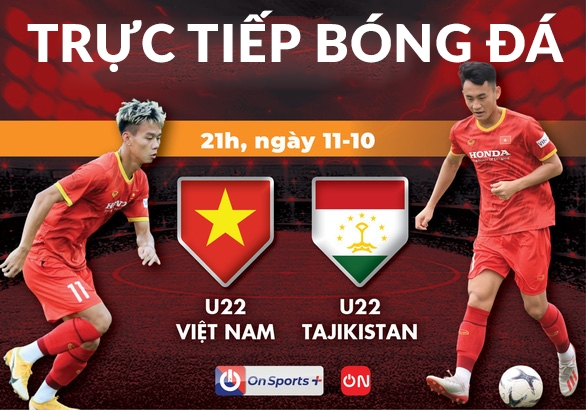 Kết quả bóng đá U22 Việt Nam vs U22 Tajikistan: Đàn em Quang Hải, Công Phượng phối hợp lập công
