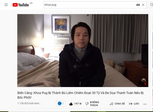 Các kênh Youtube của Johnny Đặng bị 'Spam' thông điệp 'ủng hộ Khoa Pug' giữa lùm xùm tiền ảo